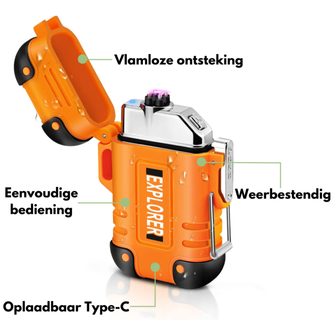 Stormaansteker – Waterdicht & winddicht, oplaadbaar