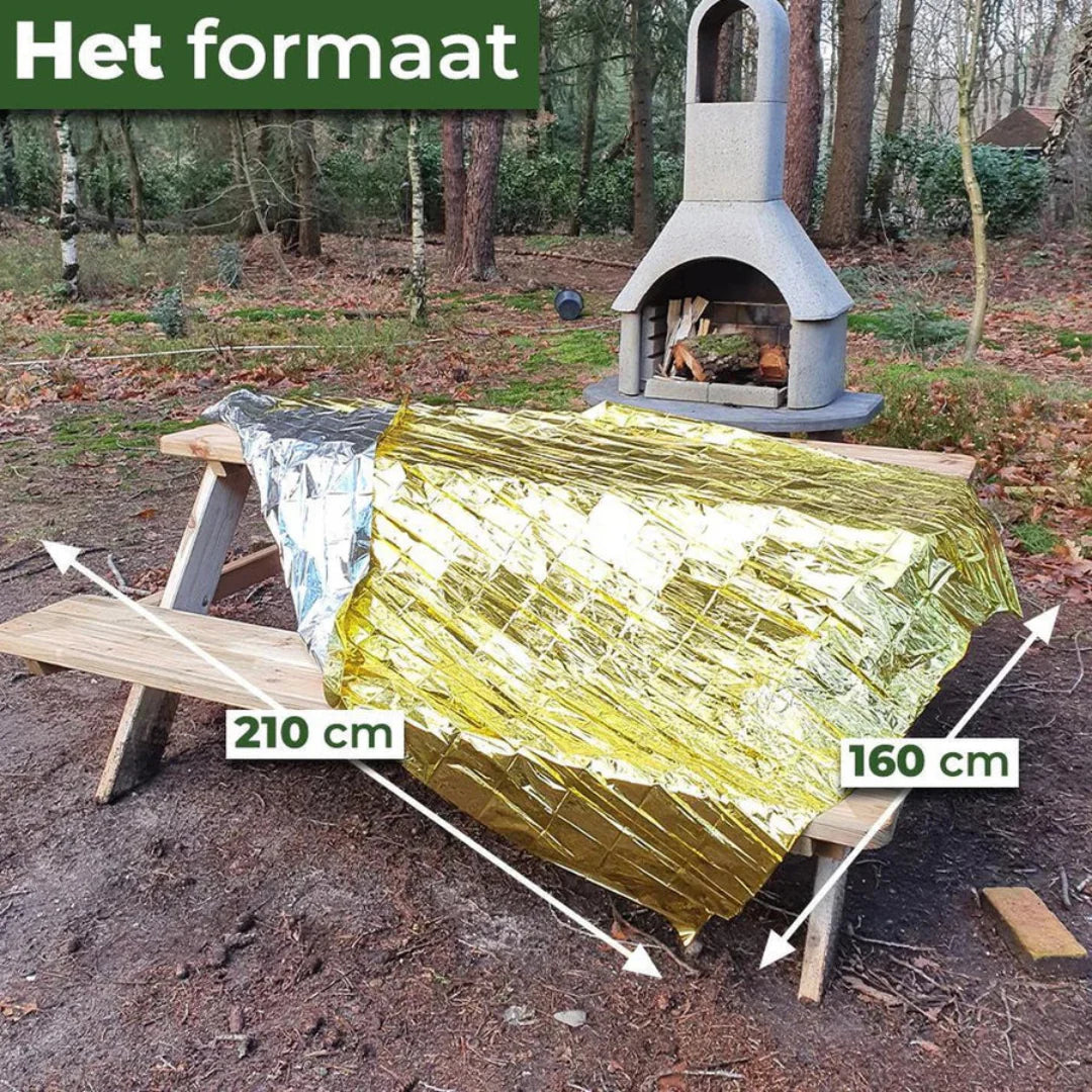 Reddingsdeken – Dubbelzijdige isolatiedeken voor noodsituaties
